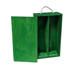 Pudełko zasuwane na 2 butelki zielone